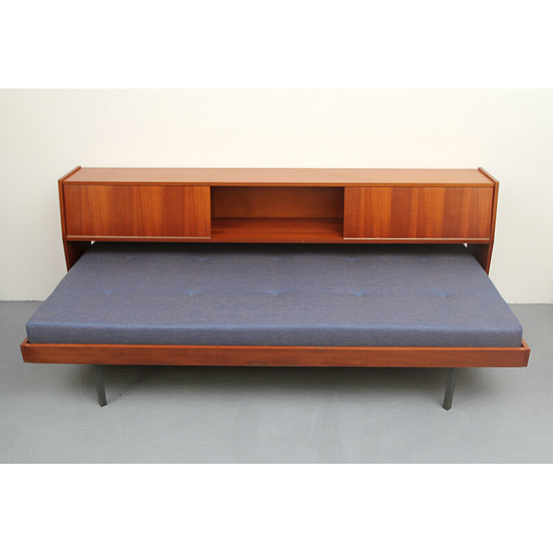 Mid-century German daybed with storage in teak - 1960s