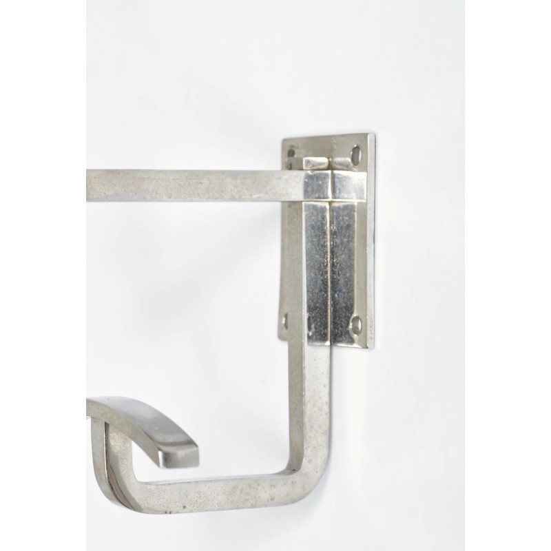 Pair of vintage hooks in nickel-plated steel by Jean Royère, France 1950