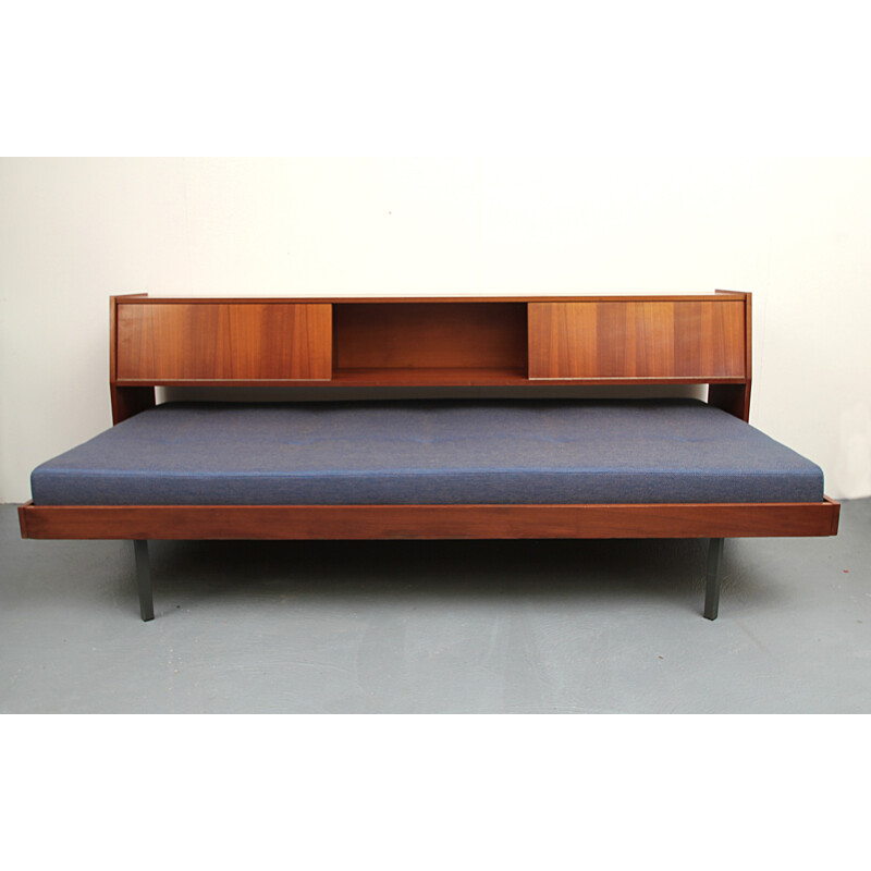 Canapé-lit allemand avec rangement en teck - 1960