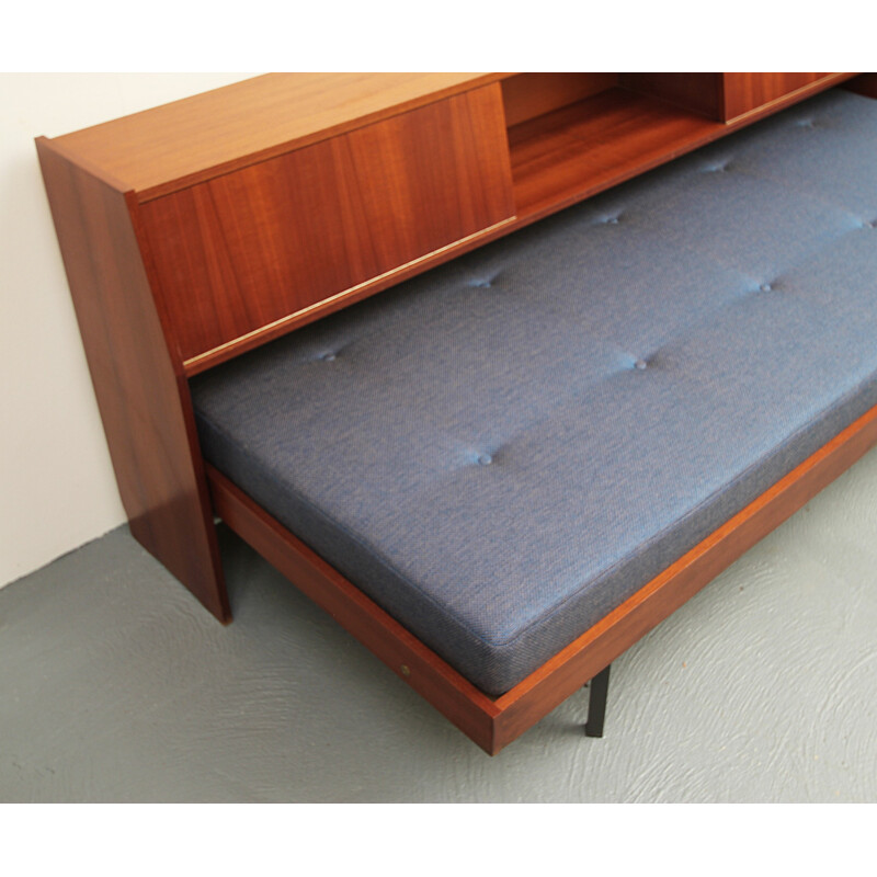 Mid-century German daybed with storage in teak - 1960s