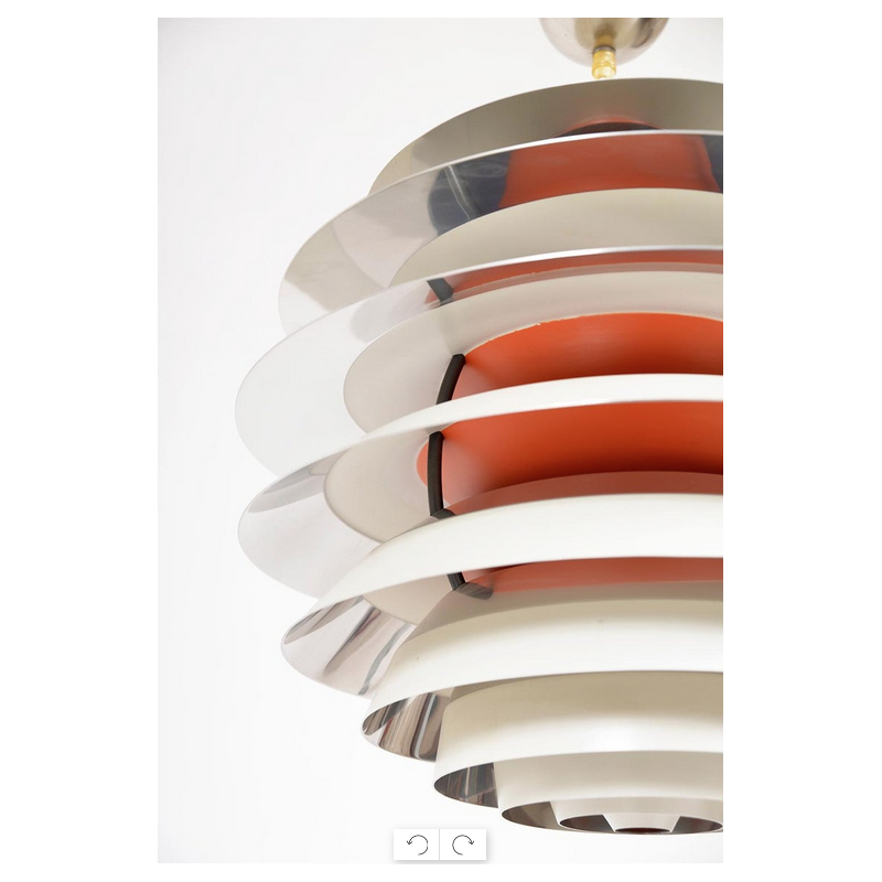 Vintage Kontrast pendant lamp in brushed aluminum by Poul Henningsen for Louis Poulsen, Denmark 1960