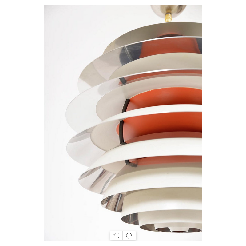 Vintage Kontrast pendant lamp in brushed aluminum by Poul Henningsen for Louis Poulsen, Denmark 1960