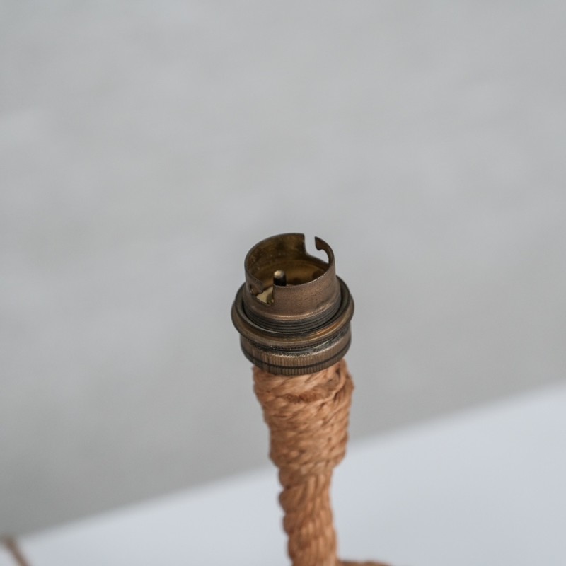 Lámpara de sobremesa vintage de cuerda de Audoux-Minet, Francia 1960