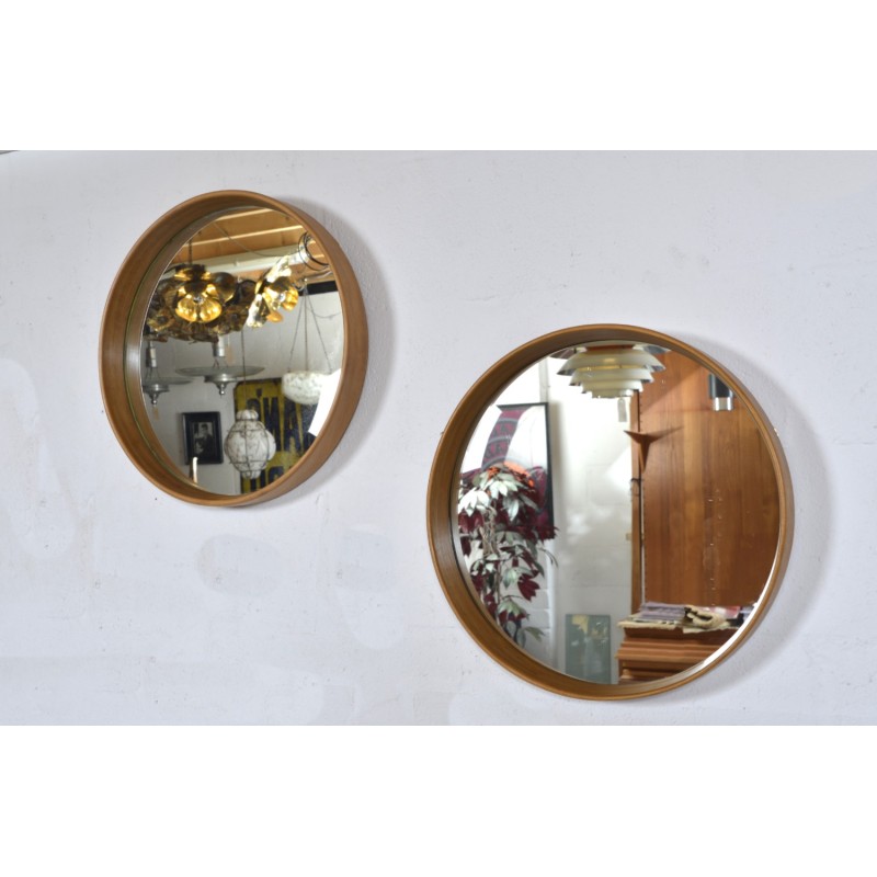 Vintage bentwood and beech wall mirrors, Sweden 1960