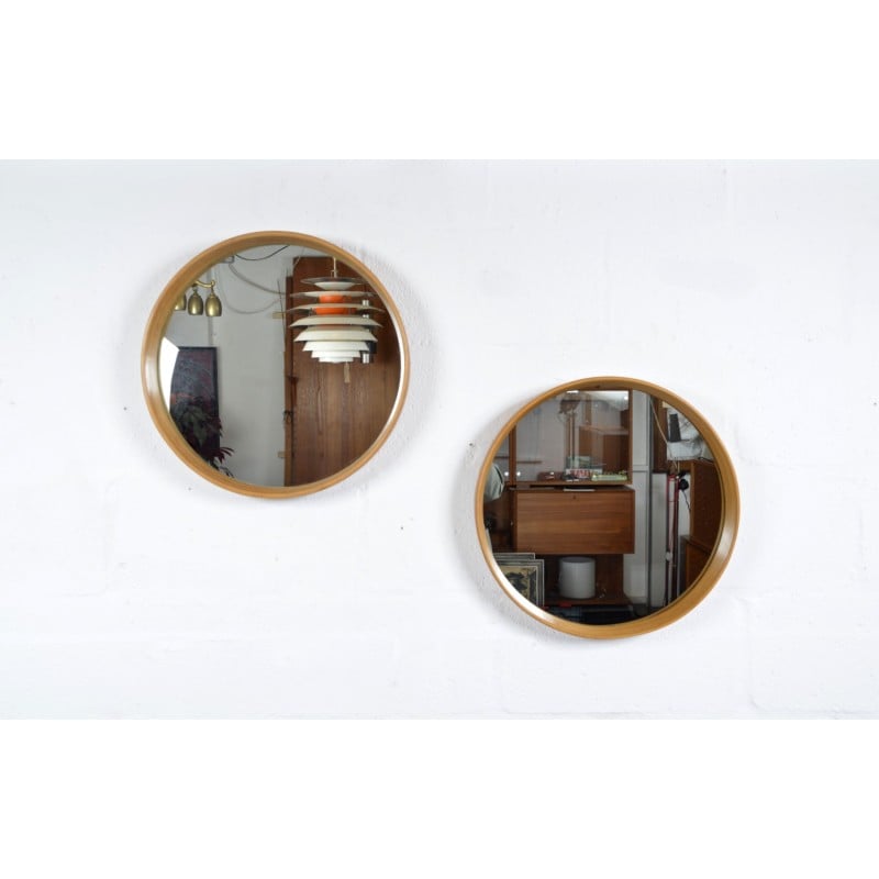Vintage bentwood and beech wall mirrors, Sweden 1960