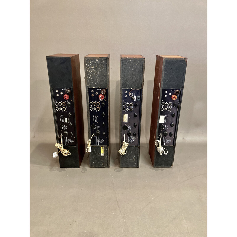 Set of 4 vintage Beomaster 900 amplifiers in wood and brushed steel for Bang and Olufsen, 1960