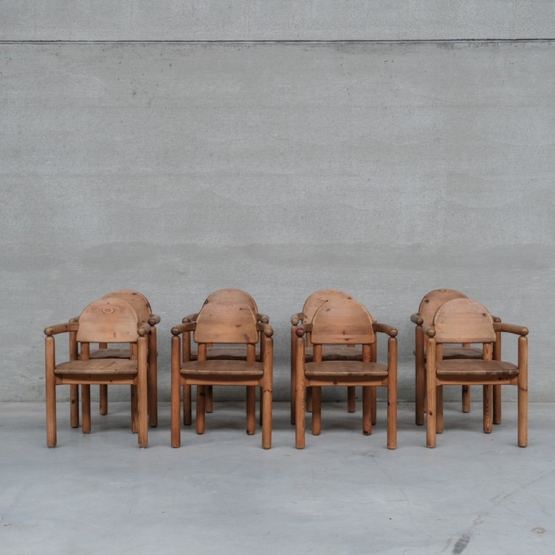 Conjunto de 8 cadeiras de jantar vintage, Suécia 1970