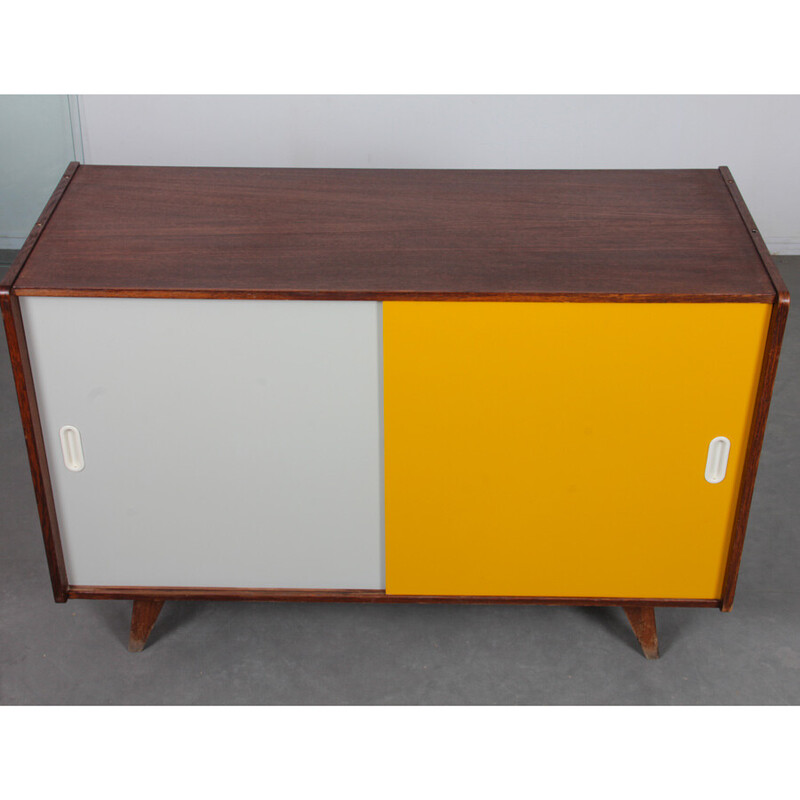 Vintage yellow and white model U-452 chest of drawers by Jiri Jiroutek for Interier Praha, Czechoslovakia 1960