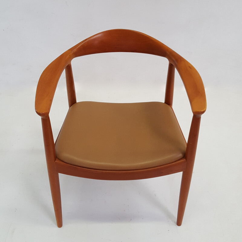 Scandinavian mahogany and leather armchair - 1960s