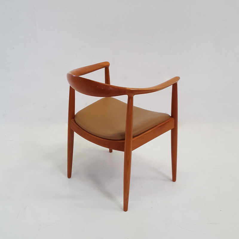 Scandinavian mahogany and leather armchair - 1960s