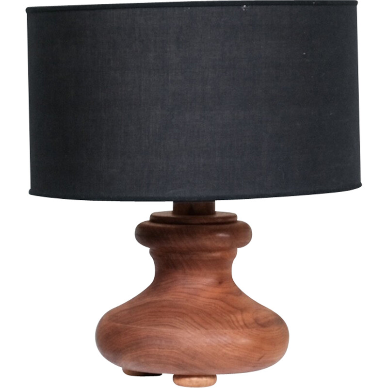 Vintage wooden table lamp, Italy 1980