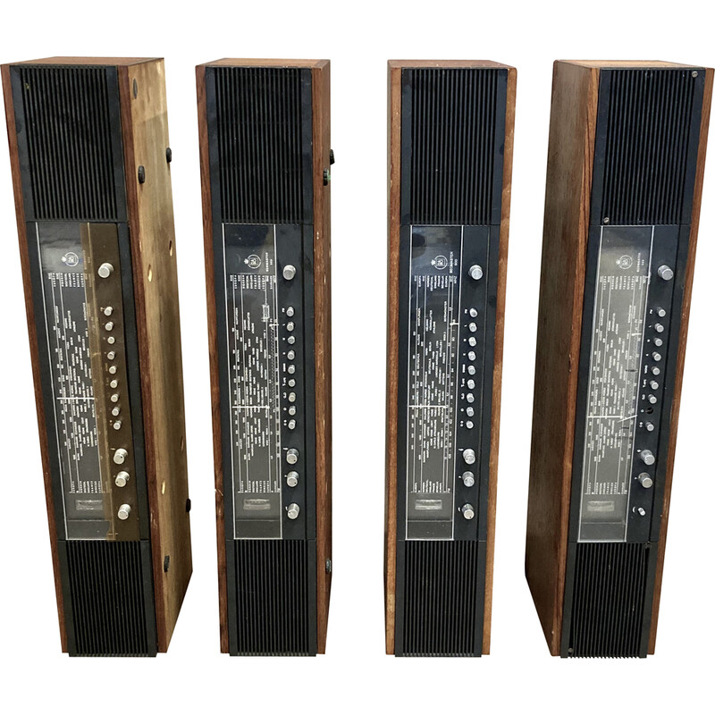 Juego de 4 amplificadores Beomaster 900 vintage de madera y acero cepillado para Bang & Olufsen, 1960