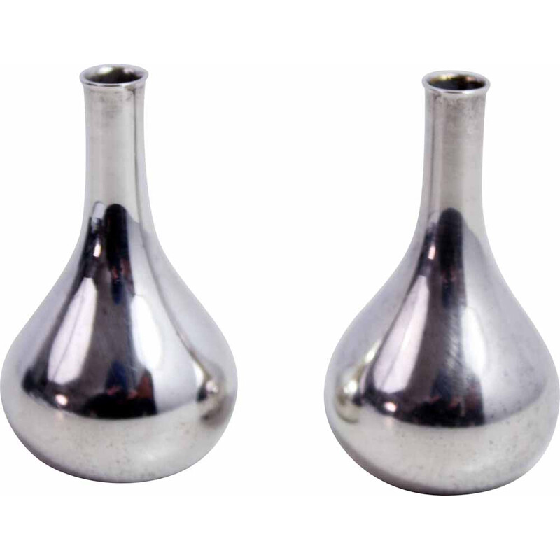 Pair of vintage silver-plated candlesticks by Jens H. Quistgaard for Dansk, 1960