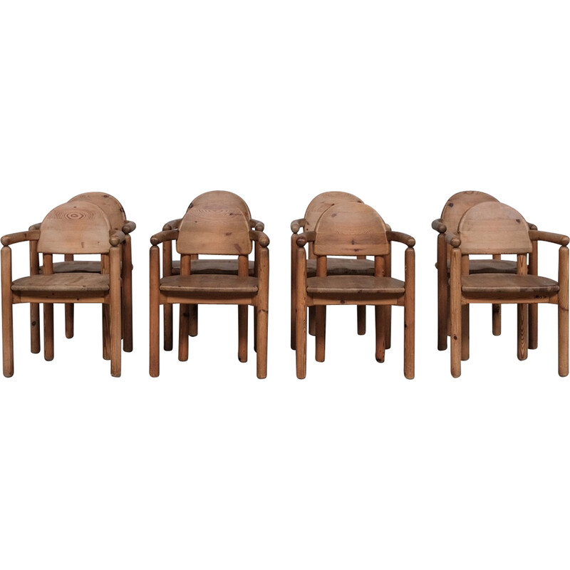 Set of 8 vintage dining chairs, Sweden 1970