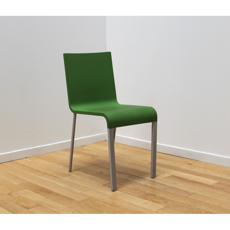 Vintage ".03" chairs in green plastic and metal by Martin Van Severen for Vitra
