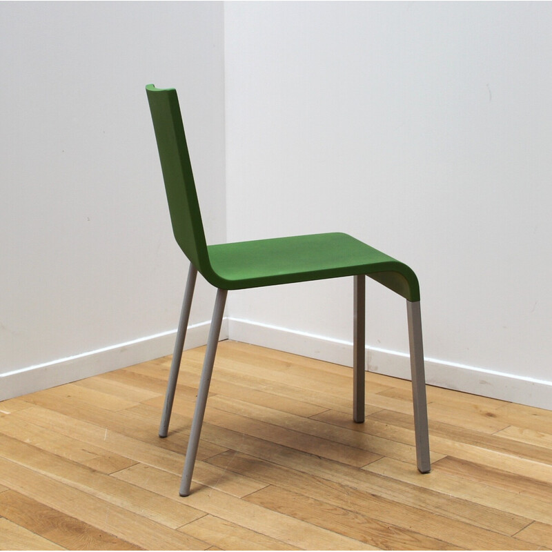Vintage ".03" chairs in green plastic and metal by Martin Van Severen for Vitra