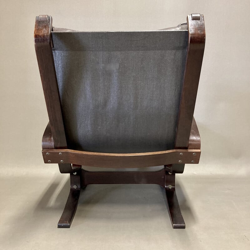 Lot de 3 fauteuils vintage en cuir, 1950