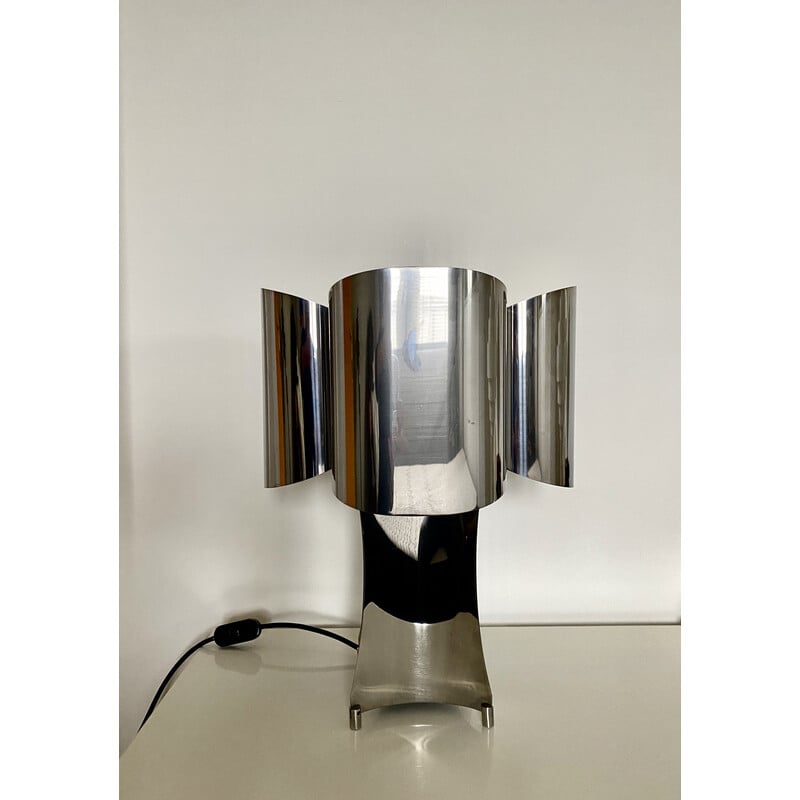 Vintage-Lampe "Quadrilobe" aus poliertem, verchromtem Metall, Frankreich 1970