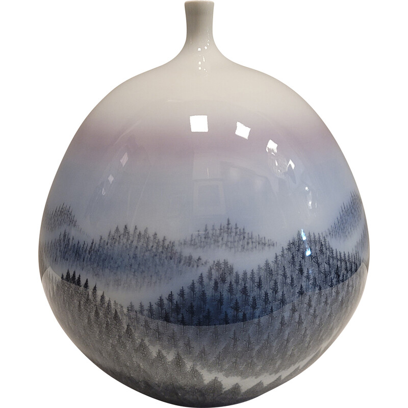 Vintage Arita porcelain vase by Fujii Shumei