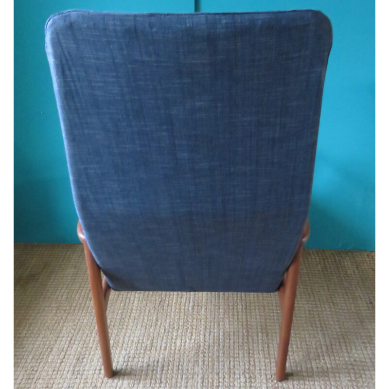 Vintage armchair in bluish black teak, Denmark 1960