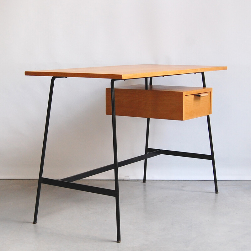 Vintage desk model "CM136" in lacquered metal by Pierre Paulin for Thonet, 1954