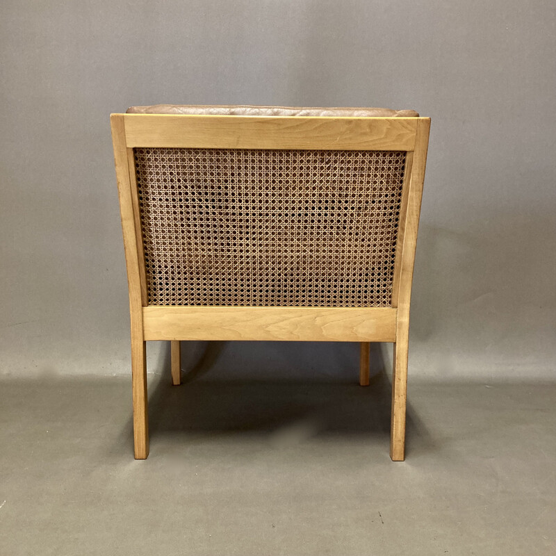 Paire de fauteuils vintage en hêtre et cuir par Bernt Petersen, 1960