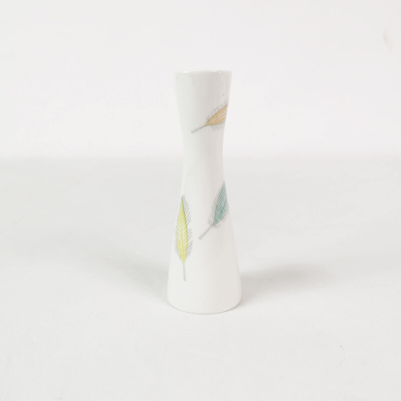 Vintage enameled porcelain vase for Rosenthal, Germany 1960