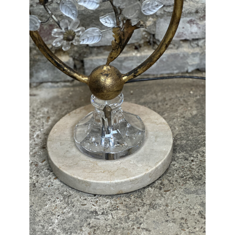 Vintage floor lamp in golden patinated wrought iron for La Maison Banci, Italy 1960