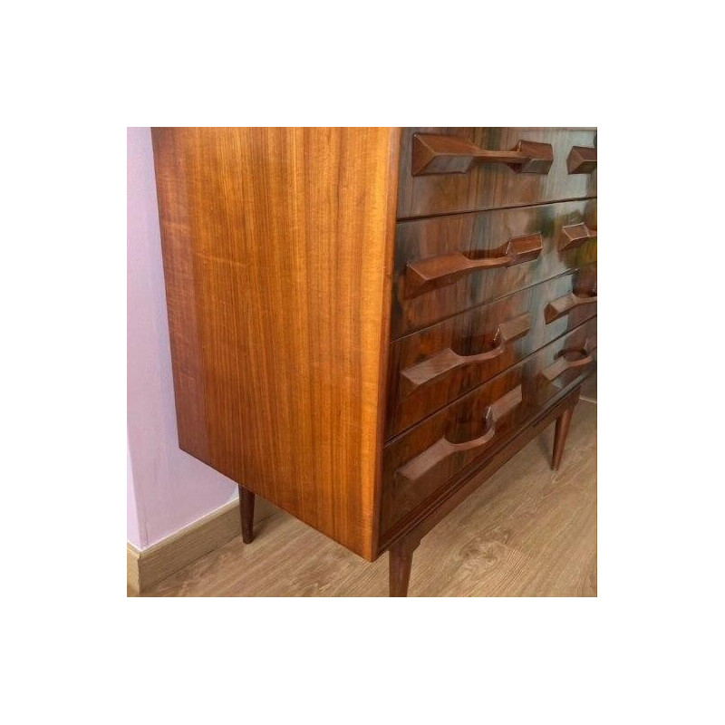 Vintage Rio rosewood chest of drawers with 8 drawers, 1960