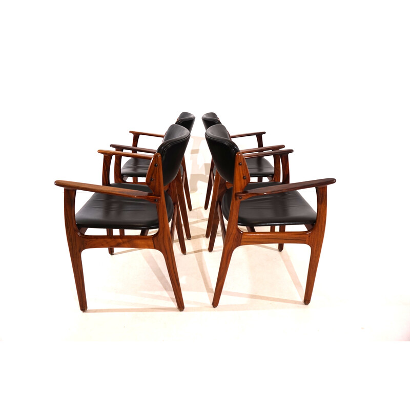 Conjunto de 4 cadeiras de jantar vintage modelo OD 50 em pau-rosa para Oddense Maskinsnedkeri, Dinamarca 1960