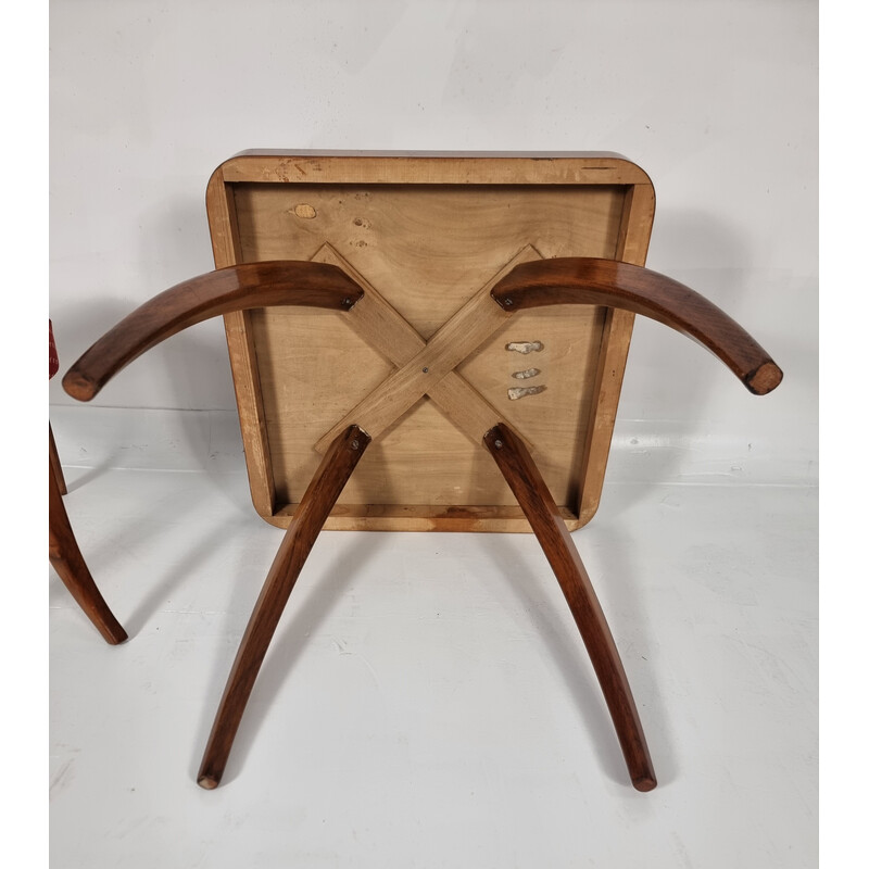 Mesa de aranha vintage com cadeira de Jindřich Halabala para Up Zavody, Checoslováquia 1940