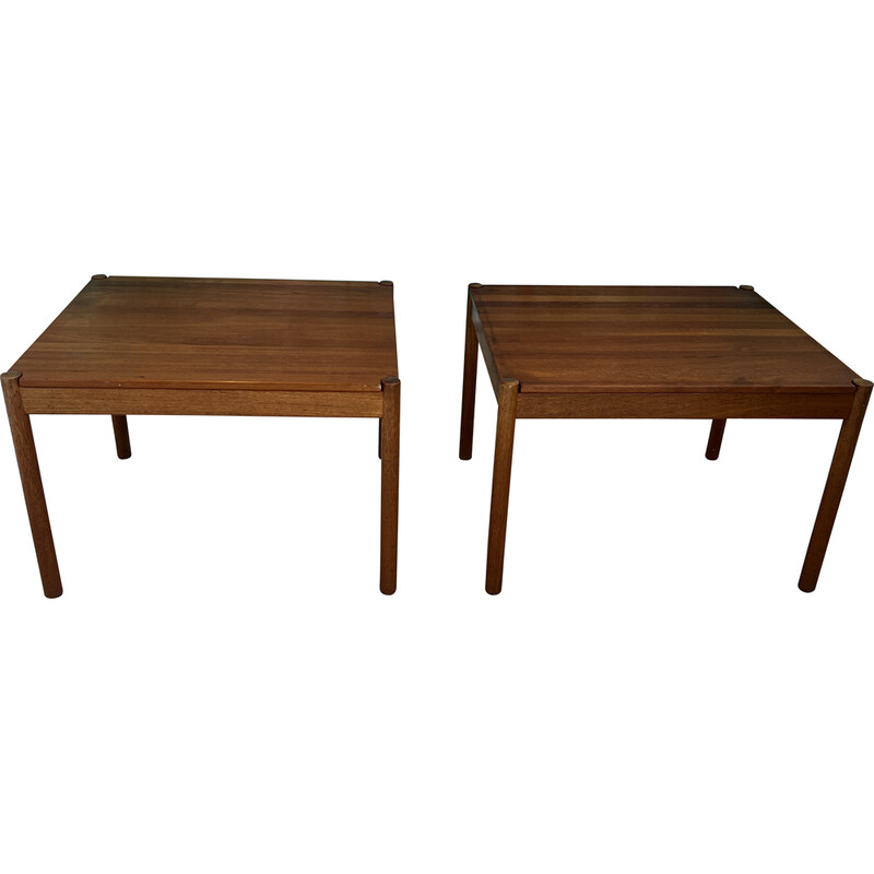 Pair of vintage solid teak side tables by Magnus Olesen, Denmark 1960