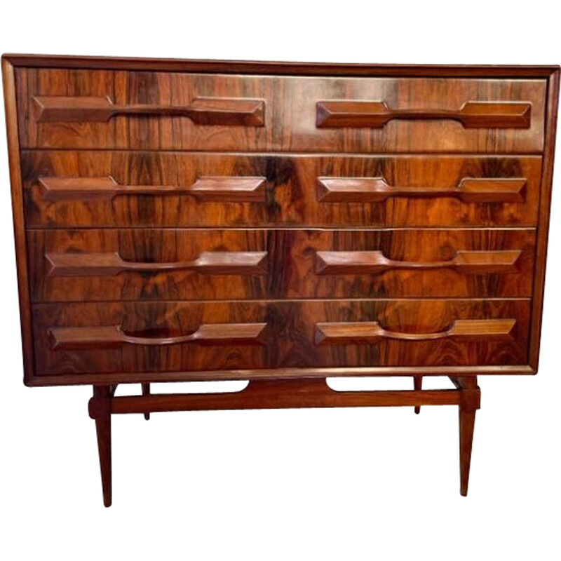 Vintage Rio rosewood chest of drawers with 8 drawers, 1960