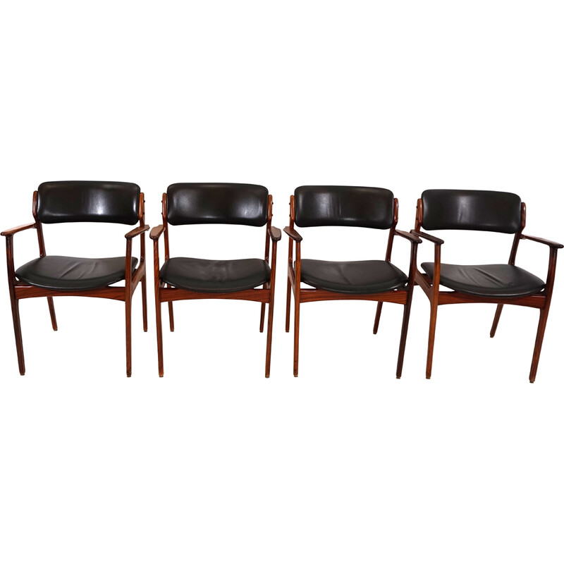 Set of 4 vintage dining chairs model OD 50 in rosewood for Oddense Maskinsnedkeri, Denmark 1960