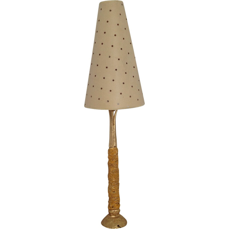 Shade with star pattern and bronze leg by Pierre Casenove - 1990s