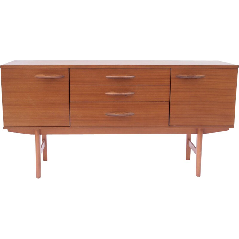 Mid-century small high sideboard in red teak - 1950s