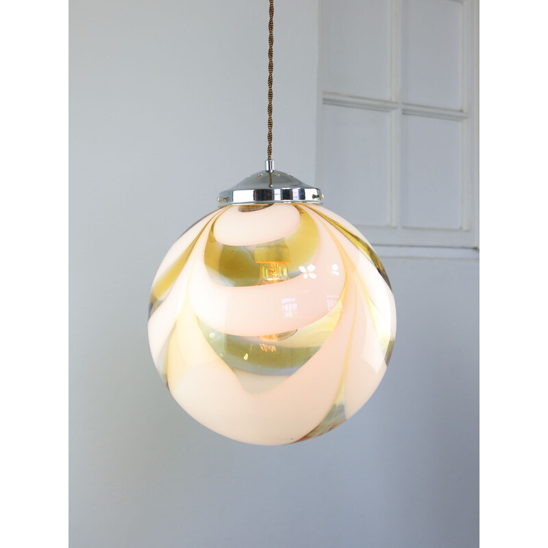 Vintage Sphere pendant lamp in Murano glass, 1960
