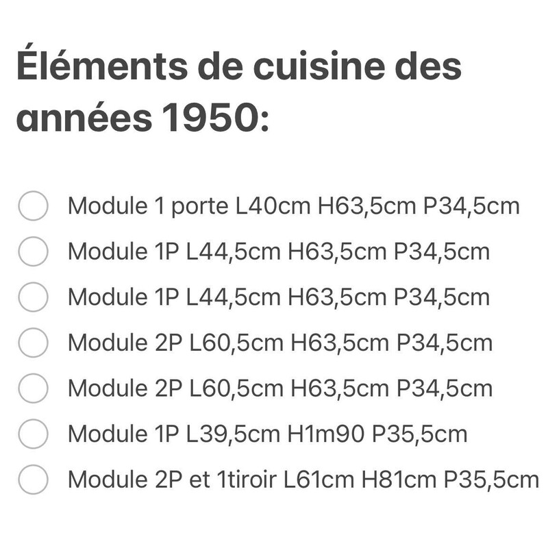 Modulaire vintage geëmailleerde keuken met 8 modules, 1950