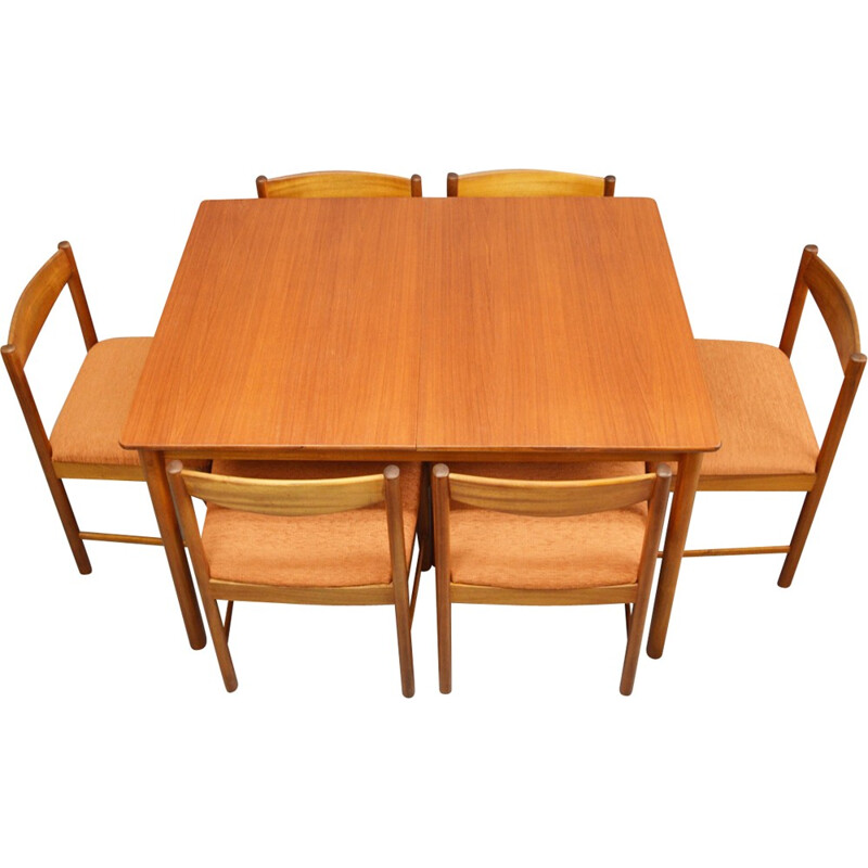 Table à repas extensible et chaises McIntosh vintage en teck - 1960