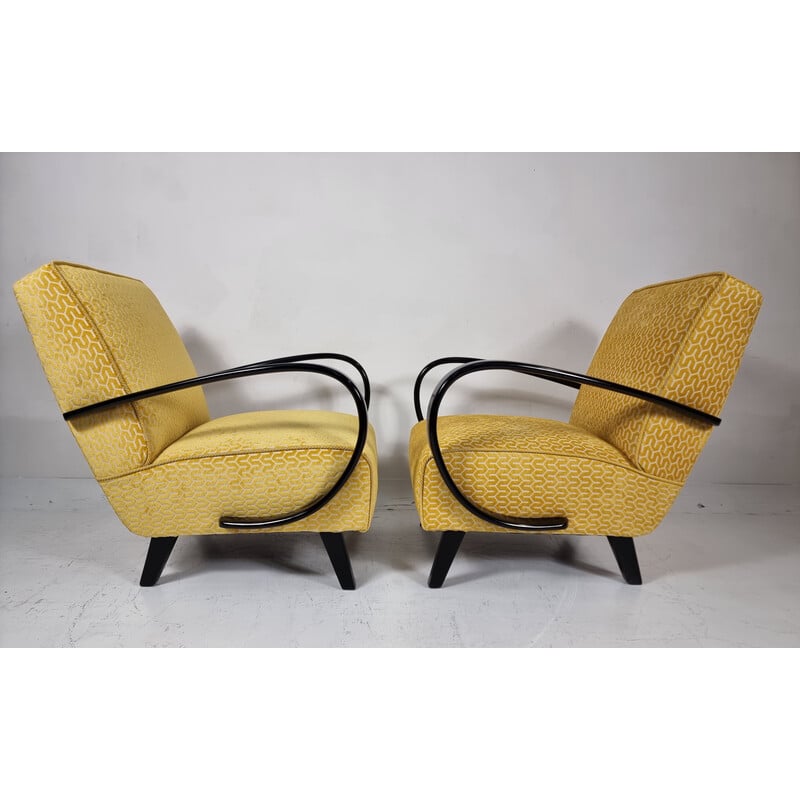 Pair of vintage Type C armchairs by Jindřich Halabala for Up Zavody, Czechoslovakia 1940