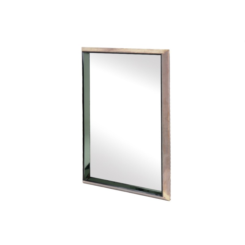 Vintage mirror model 2172 polished metal frame by Max Ingrand for Fontana Arte, Italy 1960