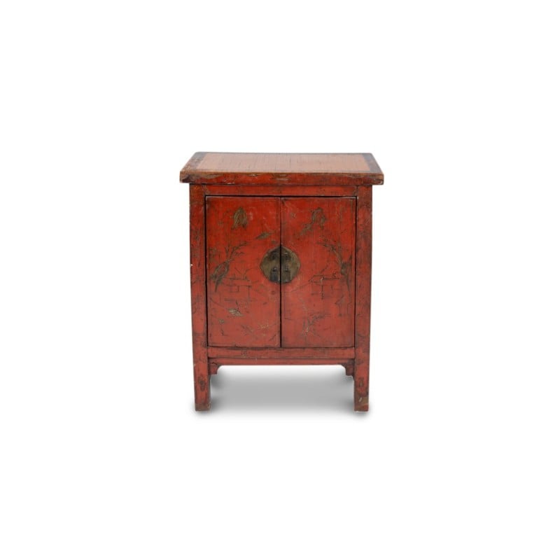Pair of vintage red lacquer sideboards, China