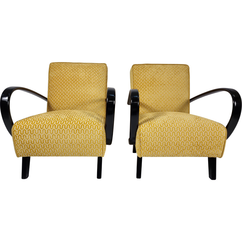 Pair of vintage Type C armchairs by Jindřich Halabala for Up Zavody, Czechoslovakia 1940