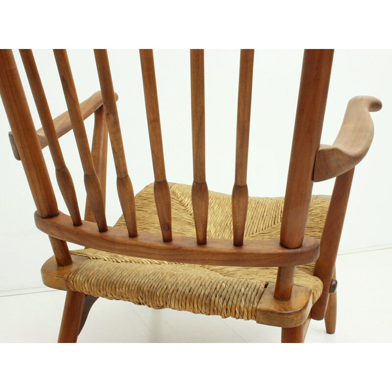 Dutch De Ster Gelderland cherrywood Armchair - 1950s