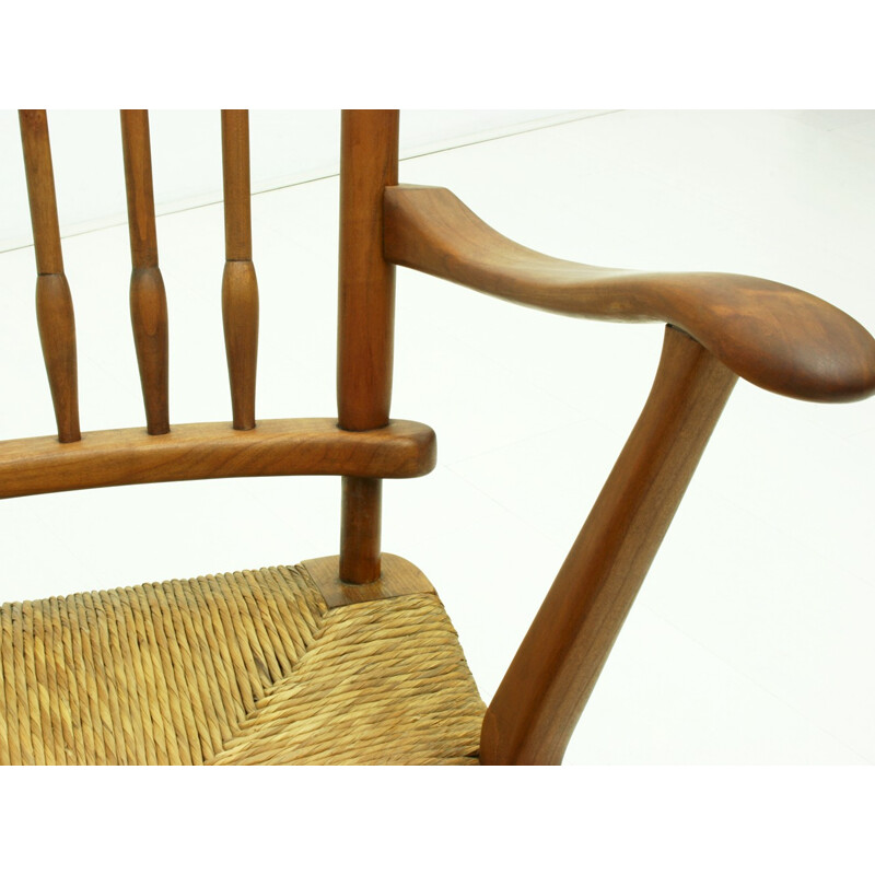 Dutch De Ster Gelderland cherrywood Armchair - 1950s