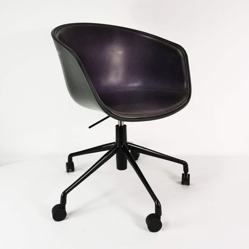 Vintage office chair model AAC 53 in dark gray plastic by Hee Welling, Denmark