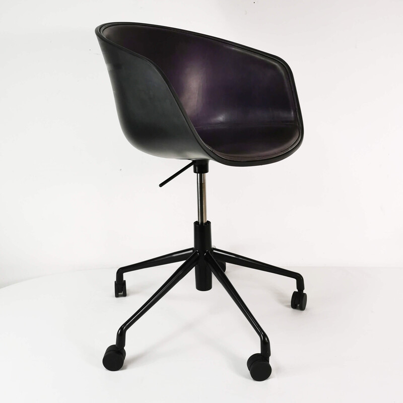 Vintage office chair model AAC 53 in dark gray plastic by Hee Welling, Denmark
