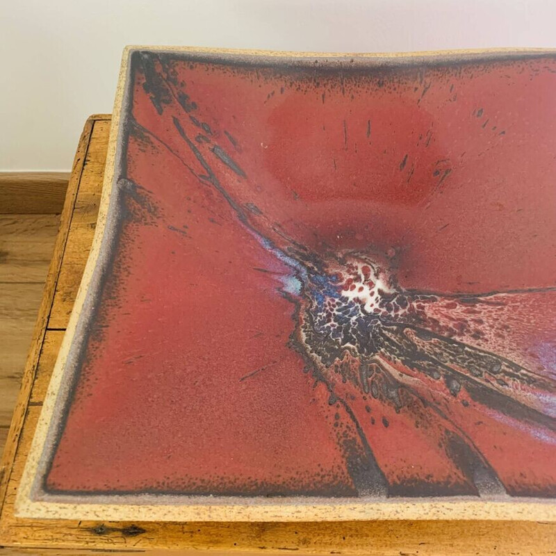 Taça quadrada vermelha vintage de Matthieu Lievois