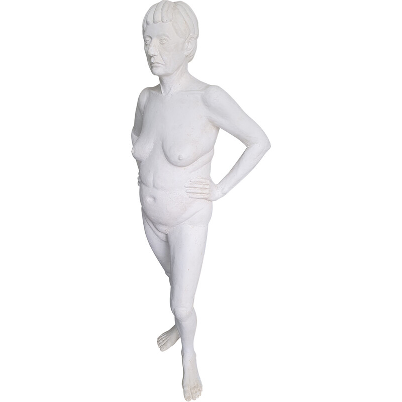 Vintage plaster sculpture of a naked woman, 1980
