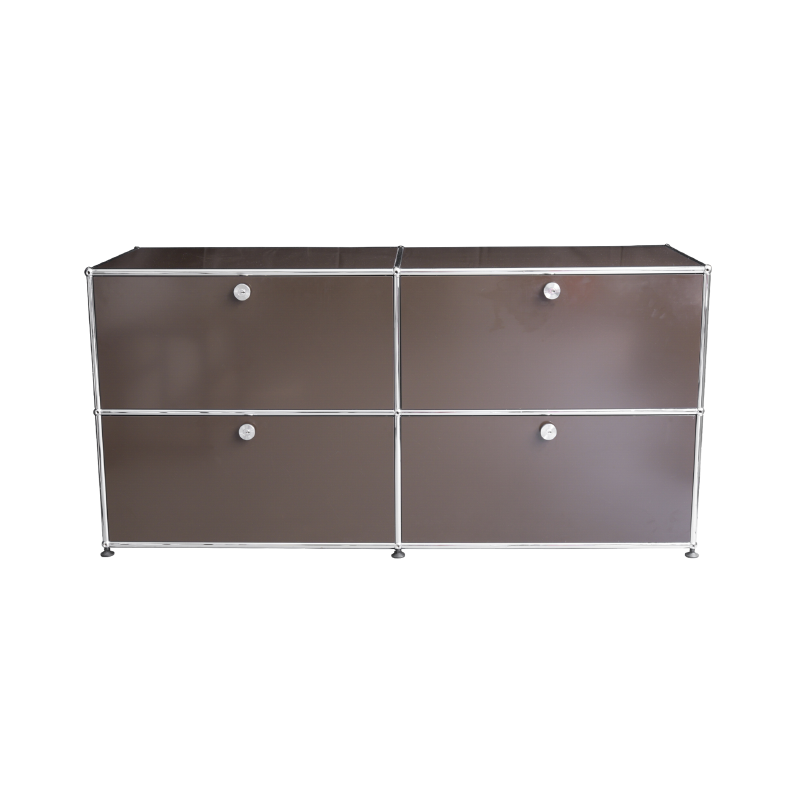 Brown USM storage unit with chrome-plated frame - 1990s